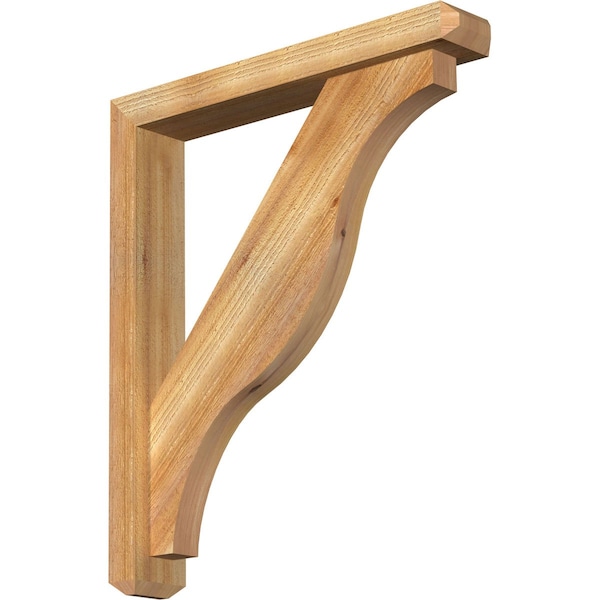 Ekena Millwork Funston Craftsman Rough Sawn Bracket w/ Offset Brace, Western Red Cedar, 4"W x 24"D x 28"H BKT0402X24X28FST04RWR - main